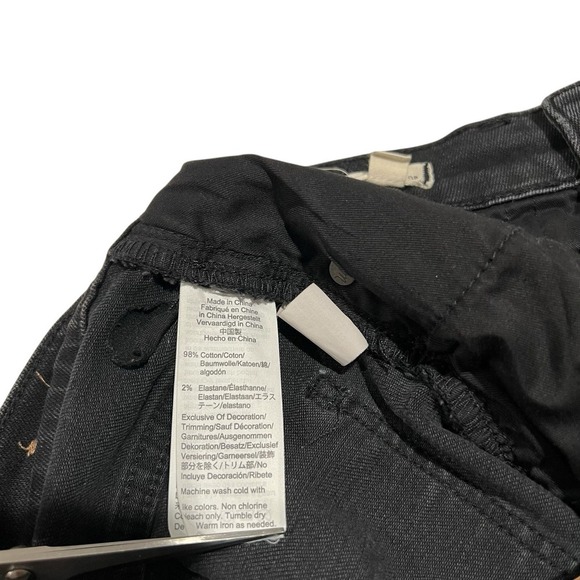 Madewell Wide-Leg Crop Black Women's Size 28 Button-Front - Picture 14 of 14